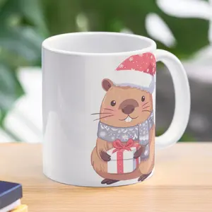 Capybara Christmas - Kawaii Capybara Coffee Mug Coffee & Tea Mug – White Ceramic Office Cup, Perfect Gift Mug or Daily Use