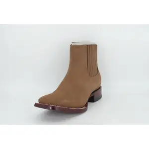 Los Altos Men’s Taupe Nobuck Square Toe Short Boot