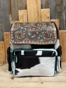 Tooled Leather & Cowhide Backpacks!