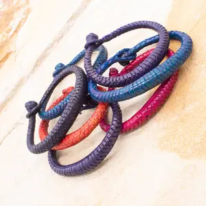 Multi-Color Leather Bracelet| African Bracelet | Ghanaian | Braided | Leather Bracelet | Ghana | Ecru | Leather