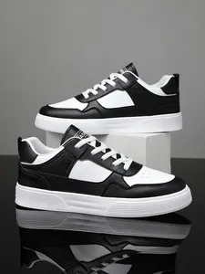 Comfortable Casual Athletic White Sneakers - Classic Low-Top, Breathable Leather, Thick Cushioned Sole, Versatile Style - Perfect for Students, Daily Walking, Light Sports & All-Season Wear - Trendy Casual Sneakers - Walking Shoes