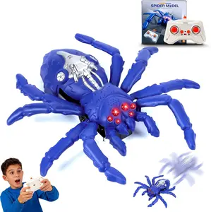 Wall Climbing Spider Remote Control Spider Toy, RC Creepy Crawler with Glowing Eyes for Walls & Ceilings, Prank Halloween Birthday Gift for Kids Boys Girls