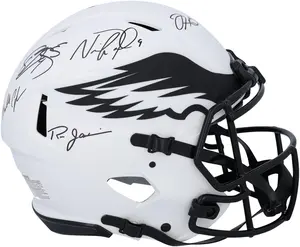 Philadelphia Eagles Quarterbacks Autographed Lunar Speed Authentic Helmet - Fanatics Authentic Certified