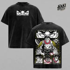 Gyomei Himejima Demon Slayer shirt, Kimetsu no Yaiba stone hashira anime tee, dark streetwear vintage black oversized unisex gift