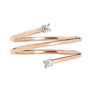 Diamond Spiral 10K Rose Gold Ring