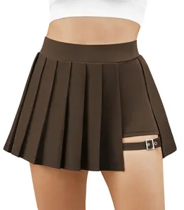 2026 European and American style women's summer sports skirt/pants, thin, slimming, quick-drying, breathable, fitness running tennis skirt/badminton skirt