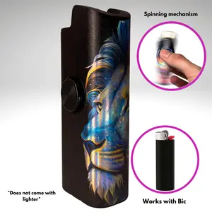 FLKR LYTR: Leo Fidget Spinning case for Bic Lighters, High quality polypropylene body for durability Accessory Matte