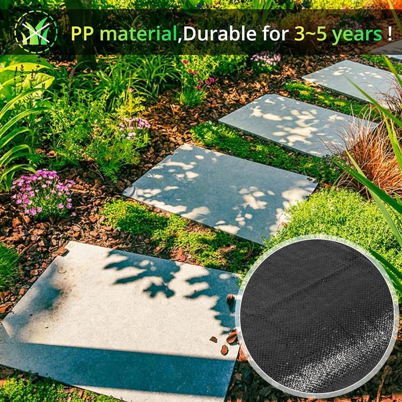 Premium 5 OZ Weed Barrier Landscape Fabric, 4ft x 100ft Heavy Duty Pro Gardening Ground Cover Mat, Woven Geotextile Fabric Mulch Cloth, Black Garden Bed Liner for Landscaping/Driveway/Farm/Greenhouse
