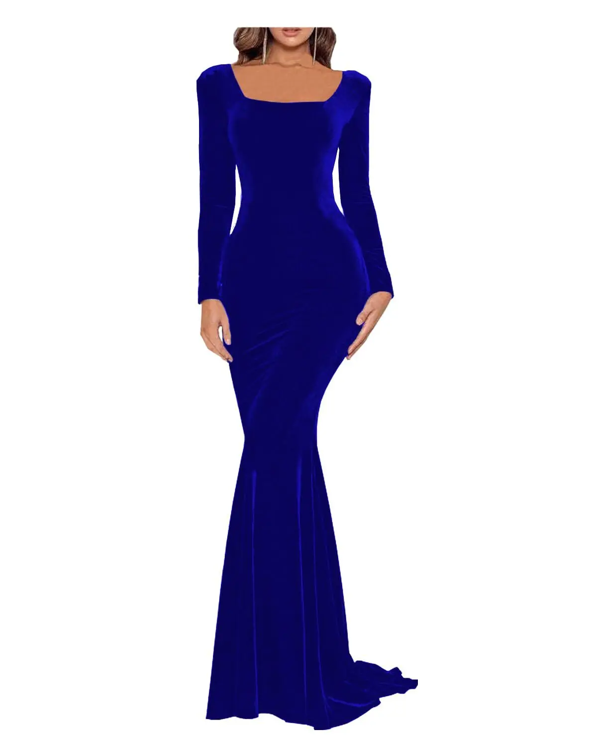 blue velvet wedding guest dress Ever-Pretty Short Sleeves Velvet One-Piece Type Summer Formal Wedding Guest Dress with Waist Tie main image 0