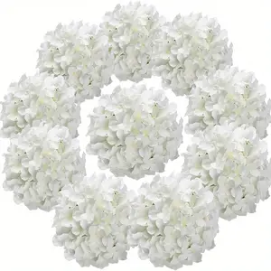 60 Pack Hydrangea Artificial Flowers Heads With Stems, Fake Hydrangea Flowers For Wedding Centerpiece Bouquets DIY Home Garden Party Decor