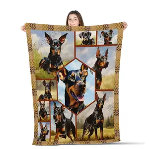 Doberman Pinscher Dog Collection All Season Blanket, Doberman Pinscher Dog Decor, Gifts For Dog Lovers, Sofa Throw Blanket Comfort Warmth Soft Blanket Fleece Blanket, Sherpa Blanket
