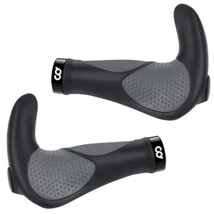 CyclingDeal Mountain Bike Grips Bicycle Handlebar Grips - Ergonomic Bike Grips Anti-Slip Design for MTB Grips - Soft Gel Bike Handlebar Grips - Quality Bike Handle Grips with Bike Bar Ends