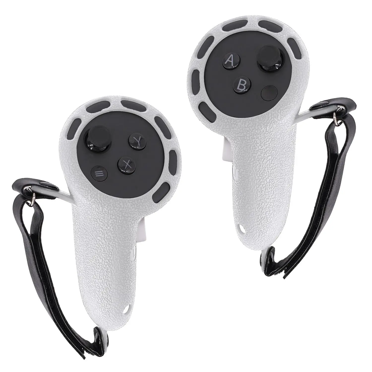 Controller Grips Cover for Meta/Oculus Quest 3/Quest 3S Accessories,  Grips Cover with Controller Hand Straps Compatible with VR Touch Controller covers (White)