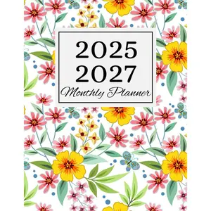 3 year calendar 2025-2027 monthly planner: Three Year Schedule Organizer (January 2025 through December 2027) large size, 8.5"x11" With Holidays and calendar book with flower Cover Paperback – Organizer, January 14, 2024