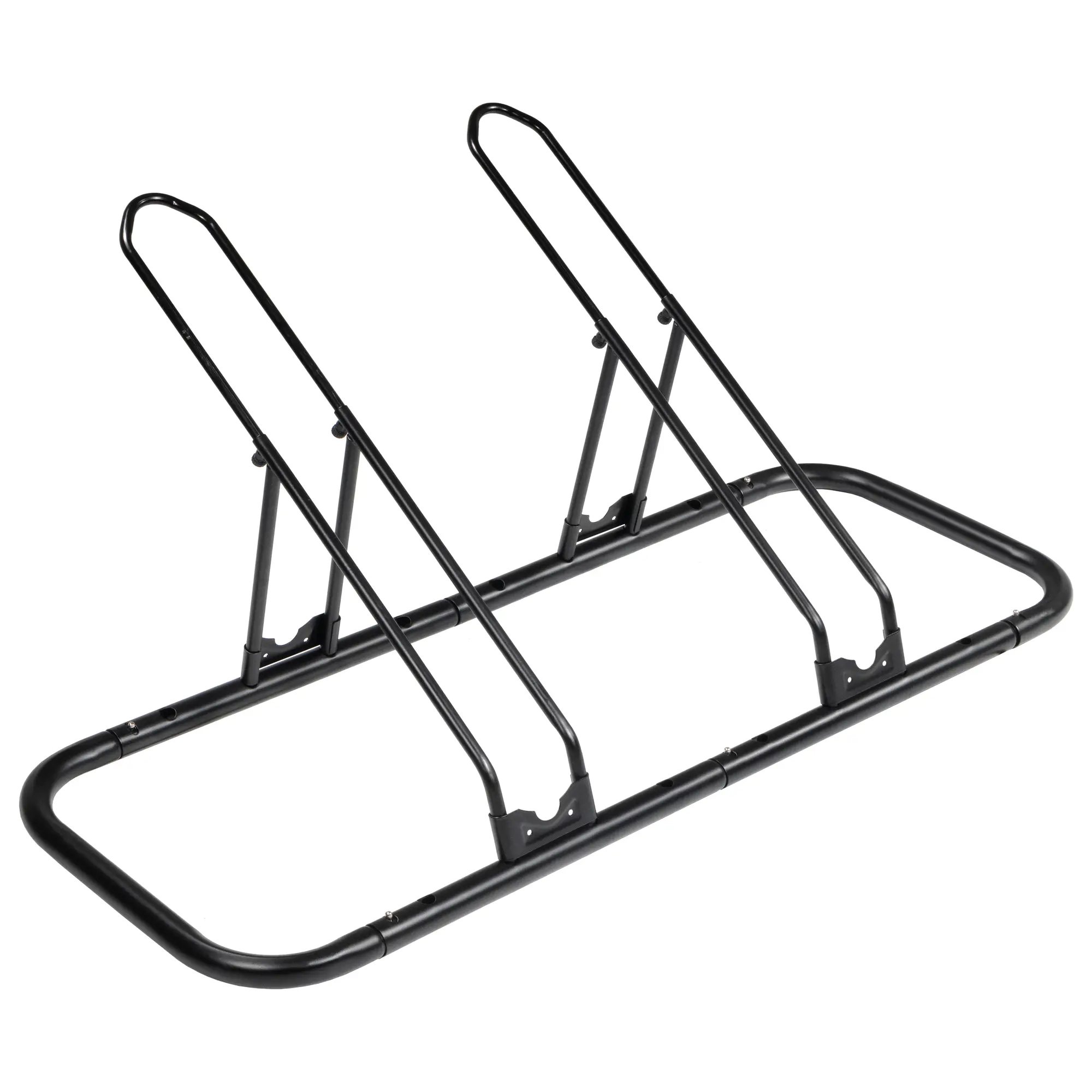 CyclingDeal Bicycle Floor Type Adjustable Parking Rack Stand - for 2 Bikes 20"-29" Mountain MTB & 700C Road Bike Indoor Garage Storage - More Stable with Adjustable Wheel Holders