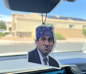 The Office Michael Scott Thug 2 Piece Air Freshener Sandalwood Scented Hanging Ornament for Car Use