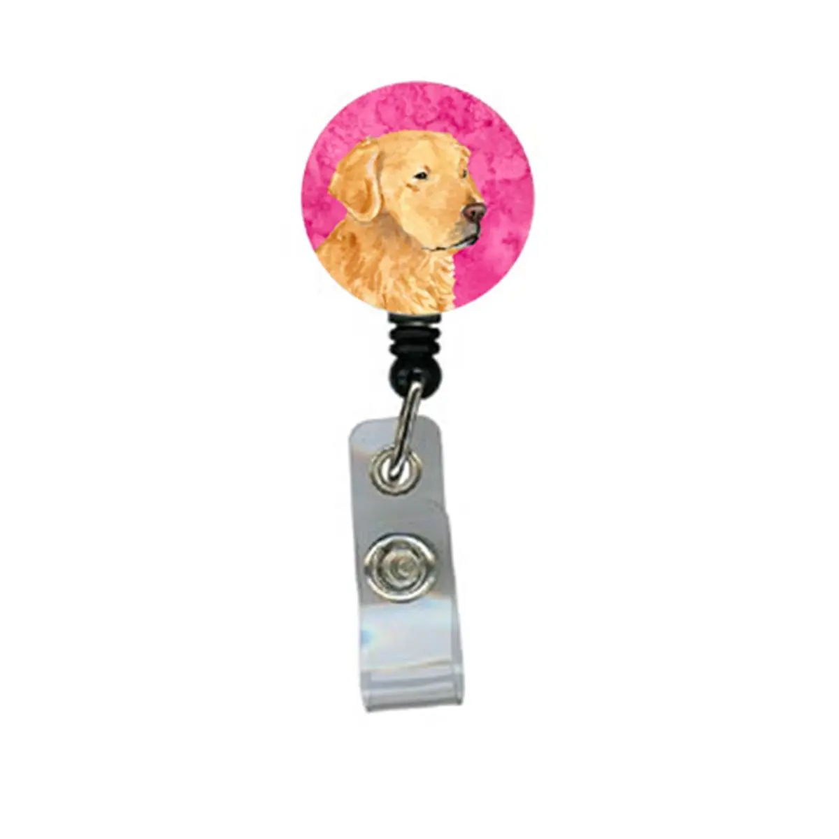 Golden Retriever Retractable Badge Reel Or Id Holder With Clip