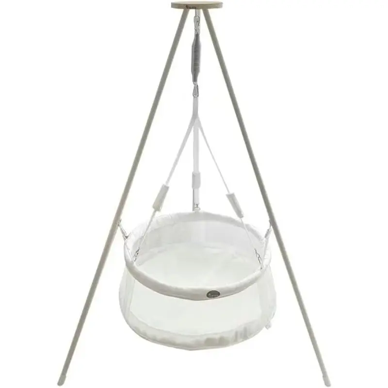 Portable cradle and swing, with soothing rocking motion, multifunctional baby trampoline cradle, suitable for infants aged 0-12 months, ideal for lying and sitting on baby crib, cradle bed and swing