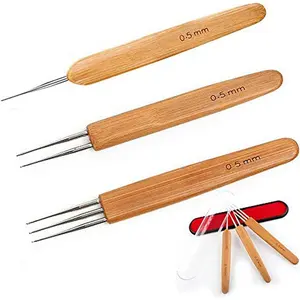 0.5 Crochet  for Dreads - 0.5mm Dreadlock Crochet  3 count/Set Loc Crochet  for Dreadlock Loc Tool for Interlocking Crochet  for Dreadlocks (1Hook,2Hook,3Hook)