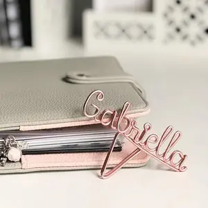 Custom Name Wire Planner Clip [Message Me With Your Name] le rustic chic custom planner marker wire bookmark journal clip Metal page personalized binder accessory