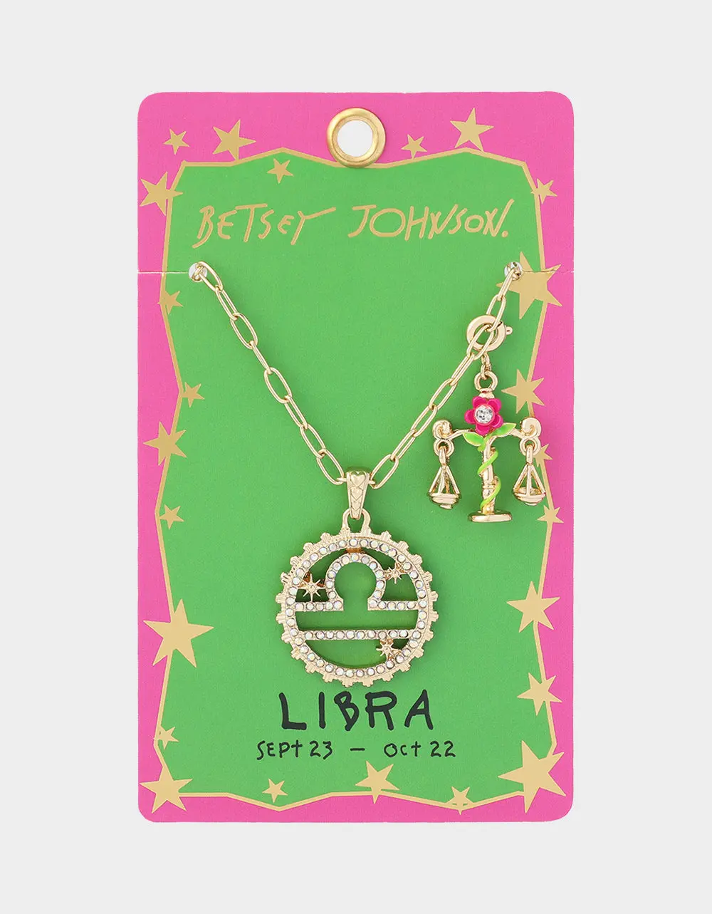 LIBRA CHARM PENDANT FUCHSIA