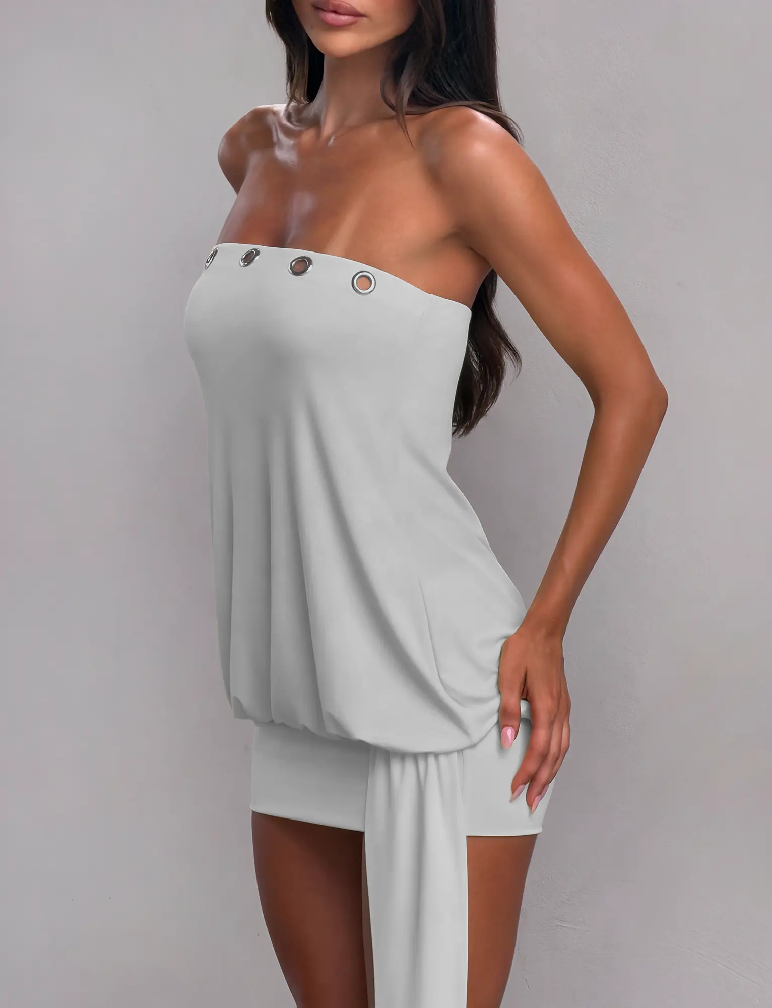 RAVENNA MINI DRESS - COOL SLATE