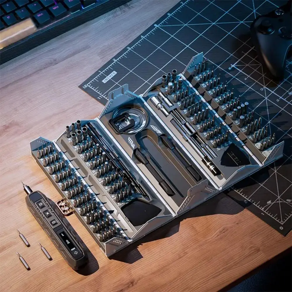 JAKEMY 180-in-1 Electric Screwdriver Set, 3-speed Torque Adjustment Screwdriver Set for Phone/Notebook/Computer/Camera/Watch/Milwaukee Gadgets, Power