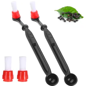 2 Pack Coffee Brush with 2 Replaceable Brush Heads Coffee Machine Head Cleaning Brush Nylon Anti Scalding Stiff Brush Special Brush for Home and Office