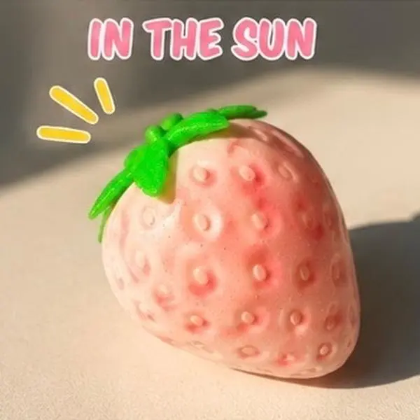 Sun-Color-Changing Strawberry Squishy Sensory Fidget Toy, Stress Relief Kids Toys, Stocking Stuffer Ideas for Kids & Adults