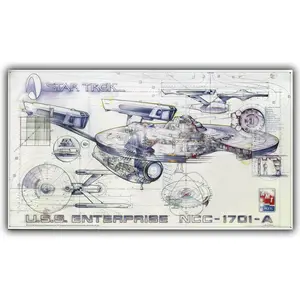 Star Trek Spaceship Blueprints Poster Silk Wall Art