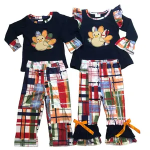 Kids Boy Thanksgiving Outfit Turkey Winter Pants Set