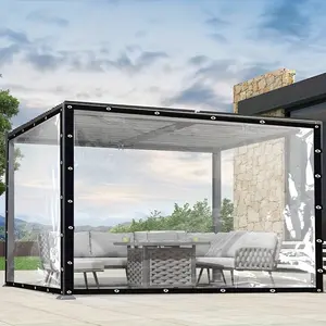 Transparent Waterproof Tarpaulin - 1 Piece Snow Proof Rain Proof Cloth - Gazebo Accessories for Gardens, Balconies, Pavilions, Greenhouses, Snow Cover and Insulation