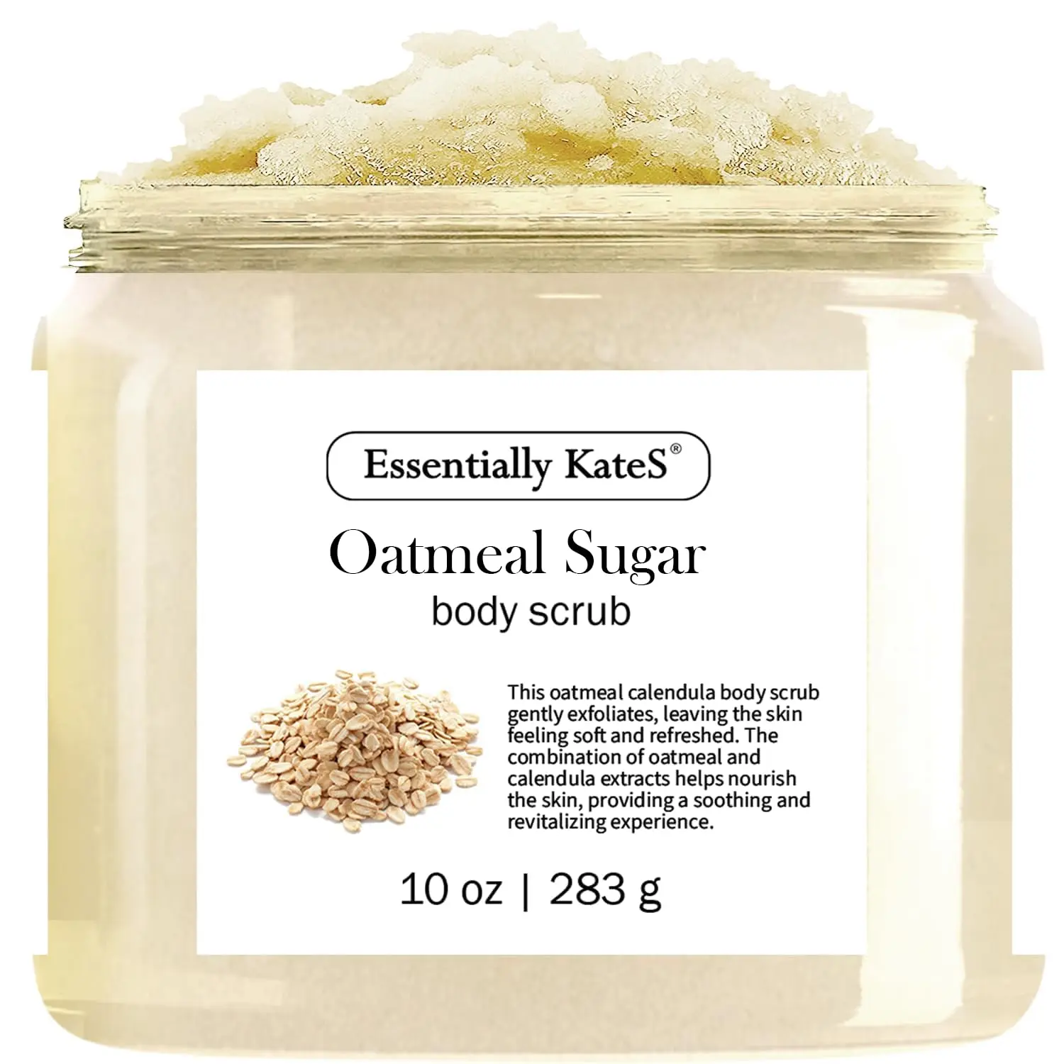 Oatmeal Sugar Body & Foot Scrub 10 oz - Very Gentle, and Perfect for Sensitive Skin, for a complete spa-like experience - The best stocking stuffer.