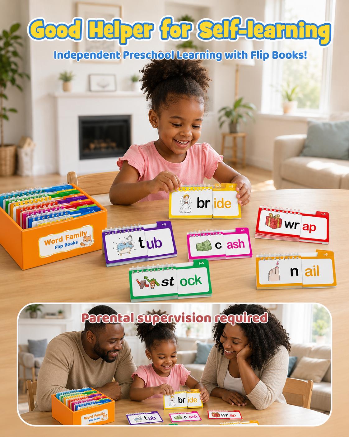 Kids Educational 30-Piece Flash Card Toy Set - ABC Alphabet Matching Cards, Phonics Books, Word Family Builders, Rhyme Tools, Early Literacy & Vocabulary Builder Learning Gifts