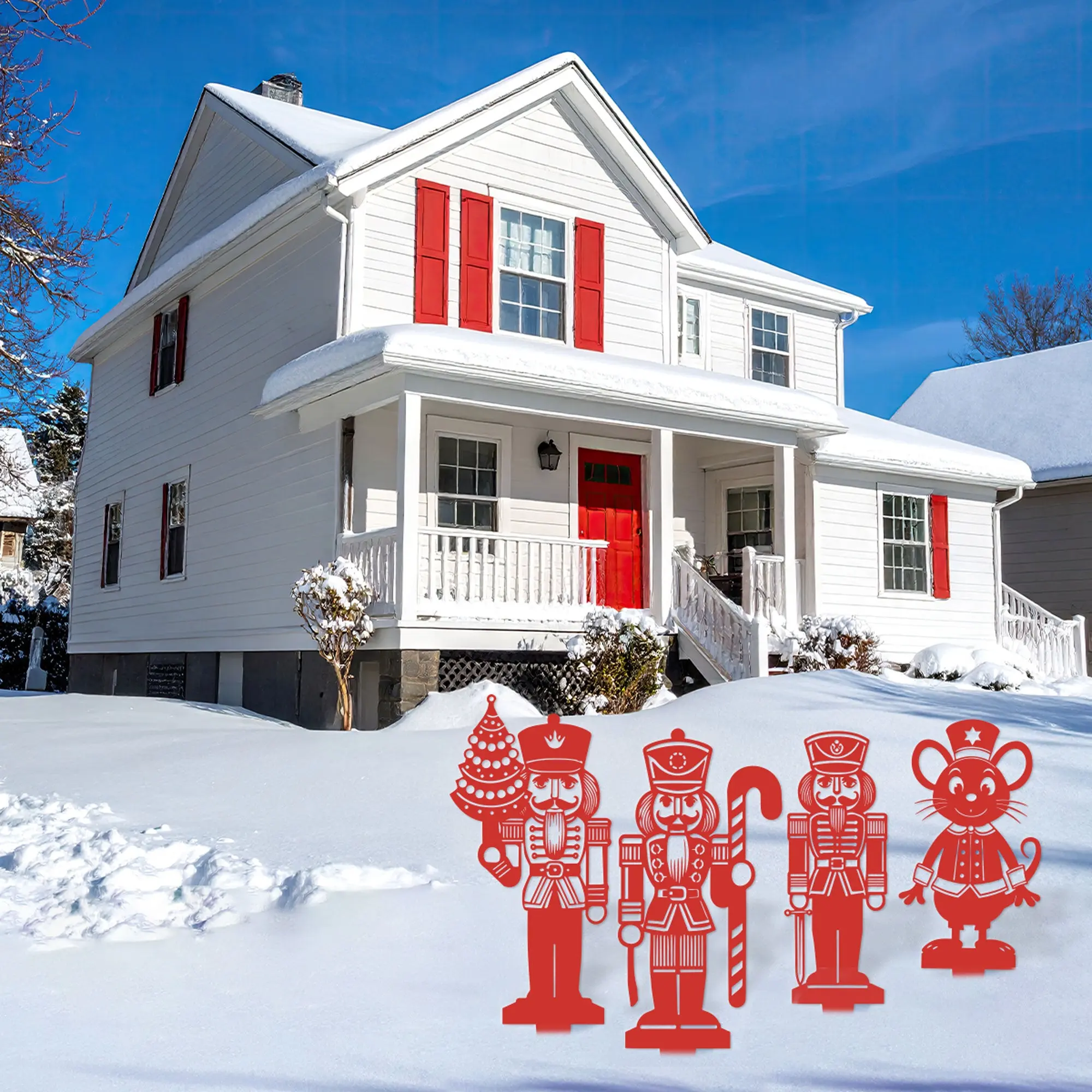 Nutcracker Christmas Garden Stakes | Holiday Outdoor Yard Art Set