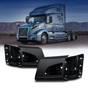 TORQUE Corner Bumpers Set (with Fog Light Holes) Replacement for 2018+ Volvo VNL Semi Trucks Driver Left Side LHD Passenger Right Side RHD (TR456-L, TR456-R)