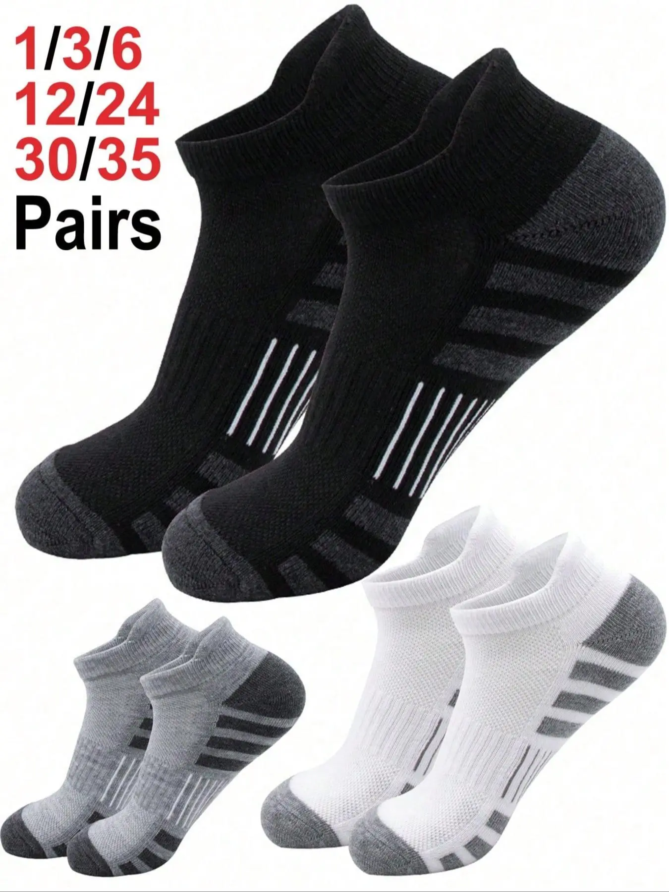 Men's Ankle Socks, Cushioned Running Socks, Cushioned Training Socks, Low Top Casual Breathable Sports Socks, Unisex, Comfortable Soft, Daily Wear, Summer Basketball Socks, Athletic Ankle Socks