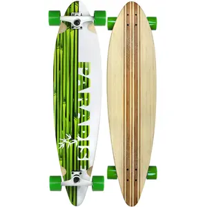 Paradise Longboard 9.75" x 41" Bamboo Inlay Stalks Concave Pintail Shape
