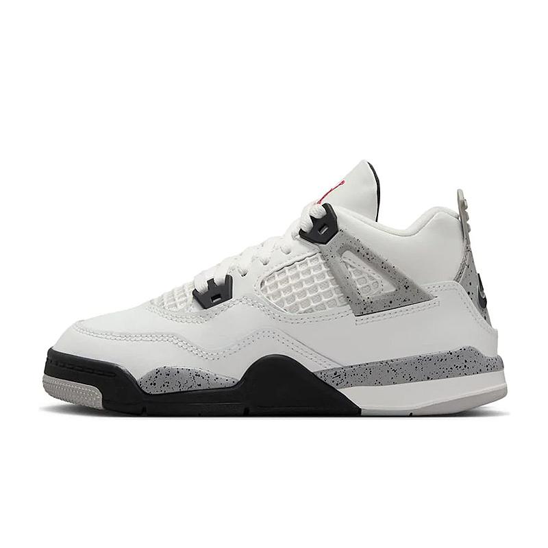 Nike Air Jordan 4 Retro OG PS 'White Cement' 2025 Kids Basketball Shoes White Cement Grey