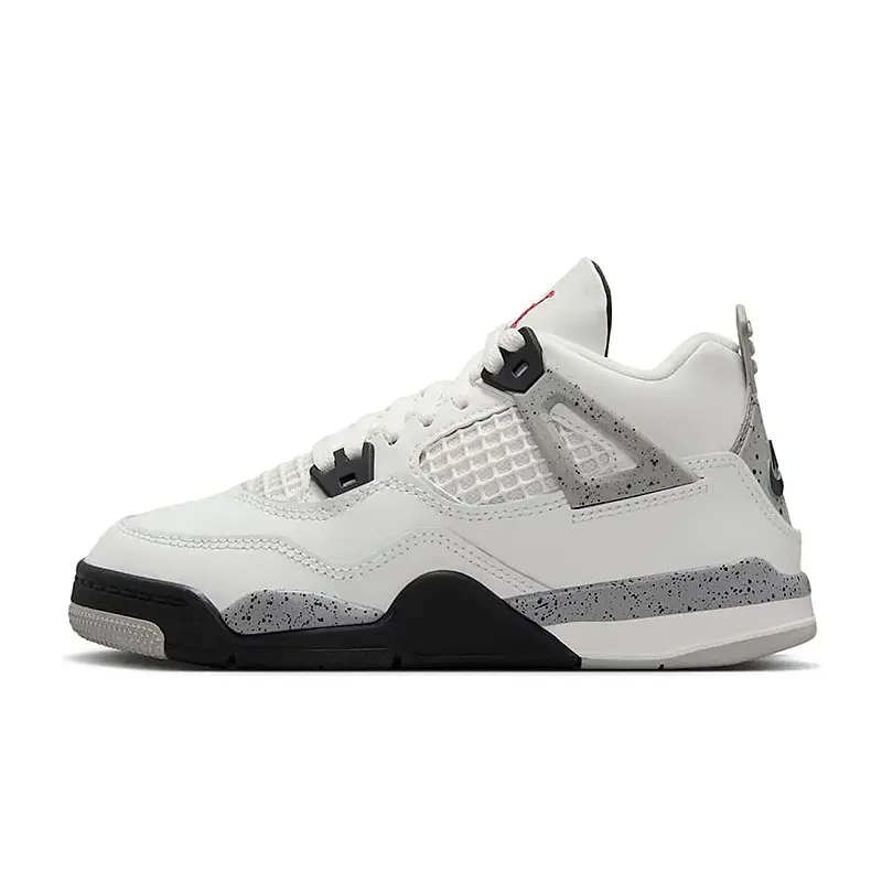 Nike Air Jordan 4 Retro OG PS 'White Cement' 2025 Kids Basketball Shoes White Cement Grey