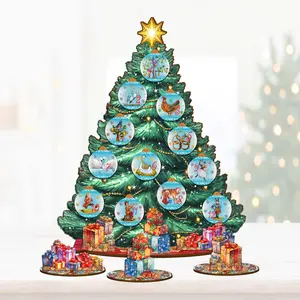 Designocracy 8091502 12.5 in. Twelve Days Thematic Christmas Tree Tabletop Decor Set