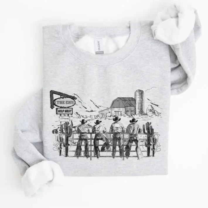 Cowboys, Ranch, Cowgirls, Cute, Western, Country, Sweatshirt, Women's Crew Neck, Crewneck