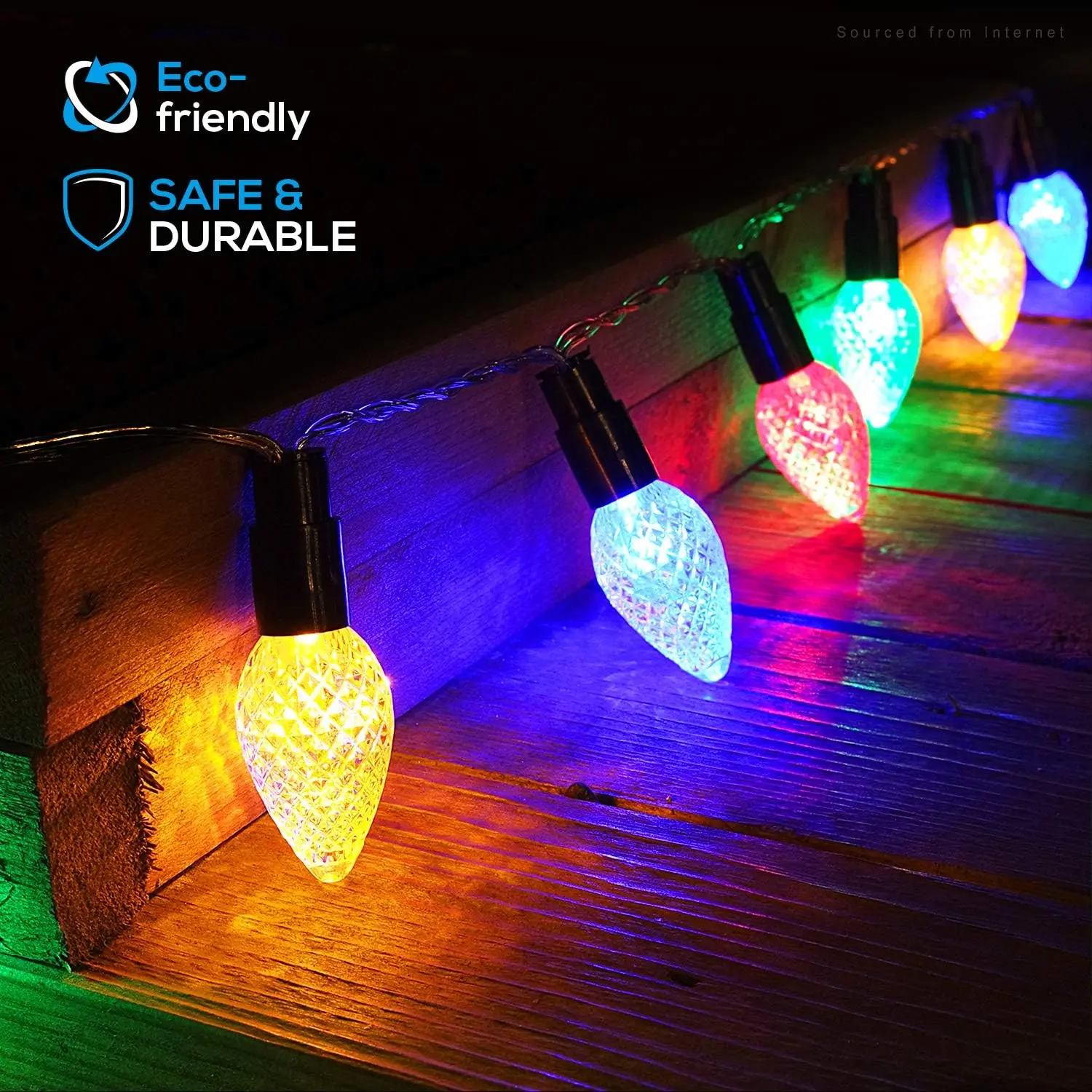 TORCHSTAR Colored Strawberry 40 LEDs Decoration String Lights, USB Operated
