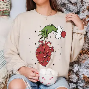 Christmas Cardiac Nurse Sweatshirt T-Shirt, Heart Anatomy Christmas Crewneck,Tachy Christmas ICU Nurse Shirt, Holiday Hoodie, Nurse Gift For Her Him