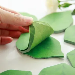 Simulation Leaf Sticky Notes, Cartoon, Fresh and Simple, Colorful Reusable Notes, Wish-making Material Stickers, Adhesive Stickers