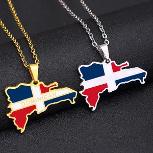 Dominican Republic style vintage enamel pendant necklace, a versatile everyday accessory and a perfect gift.