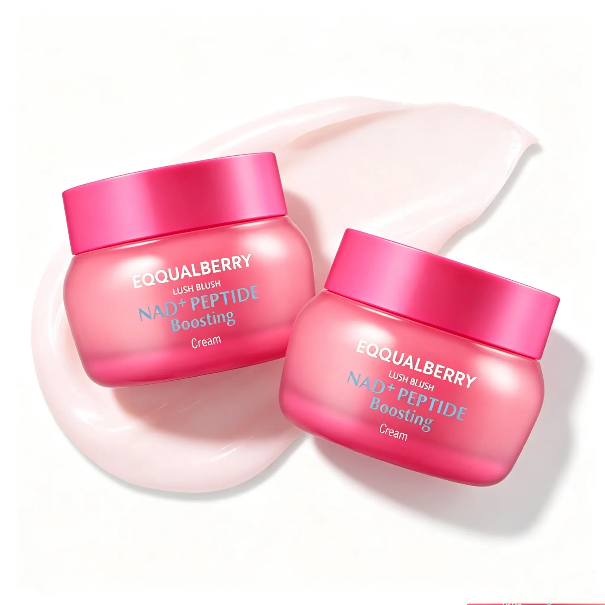EQQUALBERRY NAD+ Peptide BoostingCream - NAD+ 5% & 13 Peptides Anti-AgingFace & Body Cream | Firming & Lifting PinkNeck Cream for Sagging Skin, 1.69 fl.oz /50ml