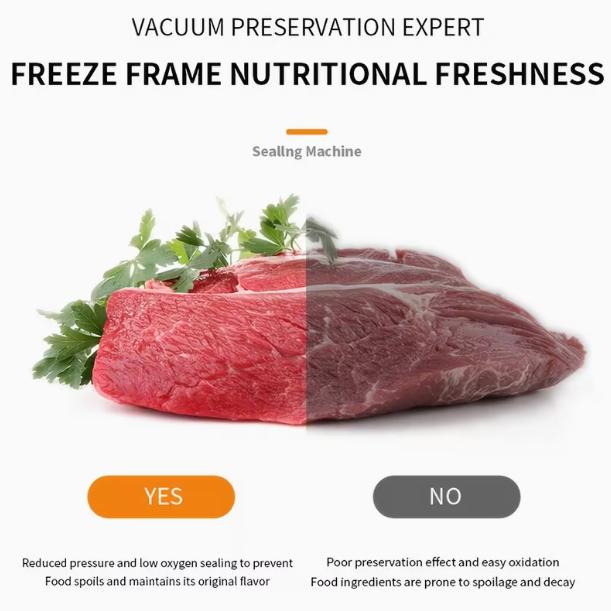 65 KPA Commercial Vacuum Sealer Machine | Seal with 50 Free Bags, Dry/Moist Modes, 6-in-1 Sealing Machine for Storage & Sous Vide, Automatic Sealing Machine, Preservation System for Home Kitchen, Easy to Clean, Vacuum Sealer Bags, Abs Material