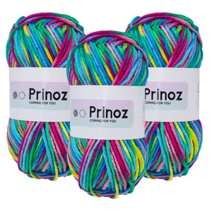 3-Pack 5-Strand Colorful Yarn for Knitting, 50g Acrylic Yarn for Sweaters, Dolls, Hats, Flowers, Ideal for Crafting Projects