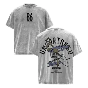 86 Eighty Six Undertaker Anime Double Printed Vintage Washed Tee Unisex Oversize T-Shirt – Stylish Anime Manga Heavyweight Cotton Design